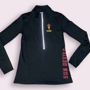 ARIZONA STATE Victoria Secret PINK long sleeved half zip SMALL